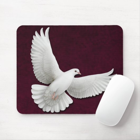 Fliegende Weiß-Taube kundengerechtes Mousepad (Mit Mouse)
