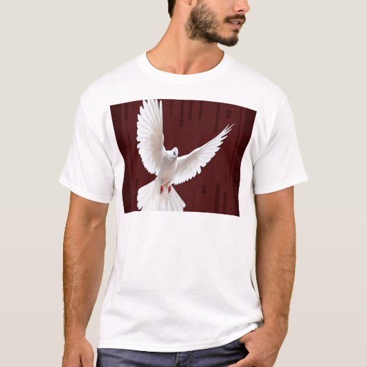 Fliegende Weiß-Tauben-Schokoladen-Farbgeschenke T-Shirt (Vorderseite)