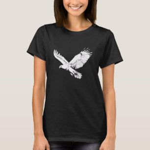 Fliegende Weißkopfseeadler-Silhouette Vintage abge T-Shirt