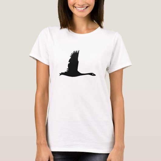 Fliegende wilde Gans-Silhouette - T - Shirt (Vorderseite)