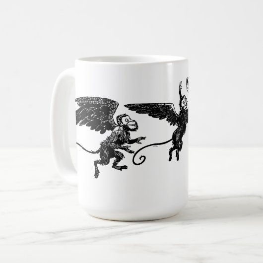 Fliegende Winged Affe-Tassen-Zauberer- von Kaffeetasse (Vorderseite Links)