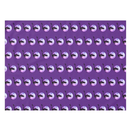 Fliegende Witze mit Vollmond-lila Tablette Tischdecke (Vorderseite (Horizontal))
