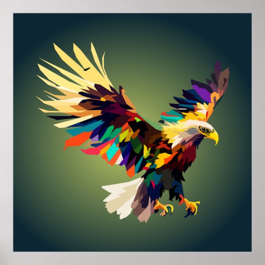 Fliegender Adler Pop Art Poster (Vorne)