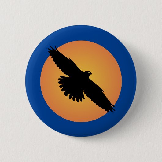 Fliegender Adler vor der Sonne Button (Vorderseite)