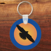 Fliegender Adler vor der Sonne Schlüsselanhänger (Vorderseite)