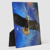 Fliegender Adler & Weltraumnebel Kunst Fotoplatte (Seite)