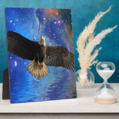 Fliegender Adler & Weltraumnebel Kunst Fotoplatte (Seite)