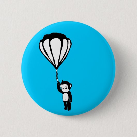 fliegender Affe: Heißluftballon Button (Vorderseite)