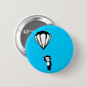 fliegender Affe: Heißluftballon Button (Vorne & Hinten)