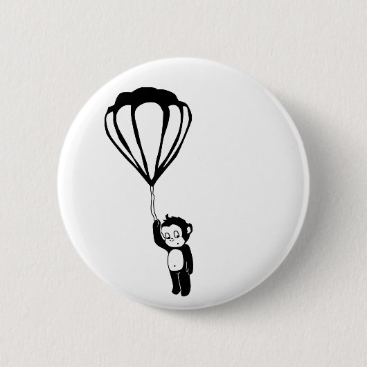 fliegender Affe: Heißluftballon Button (Vorderseite)