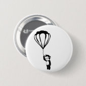 fliegender Affe: Heißluftballon Button (Vorne & Hinten)