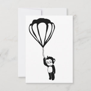 fliegender Affe: Heißluftballon Einladung