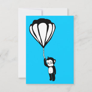 fliegender Affe: Heißluftballon Einladung