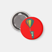 fliegender Affe: Heißluftballon Magnet (Vorderseite/Rückseite)
