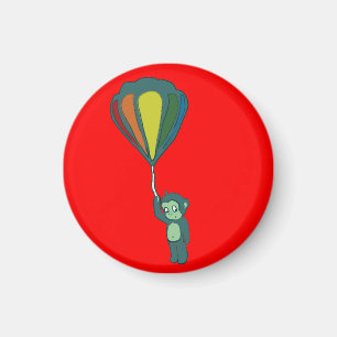 fliegender Affe: Heißluftballon Magnet
