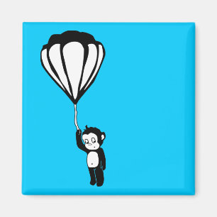 fliegender Affe: Heißluftballon Magnet