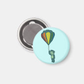 fliegender Affe: Heißluftballon Magnet (Vorderseite/Rückseite)
