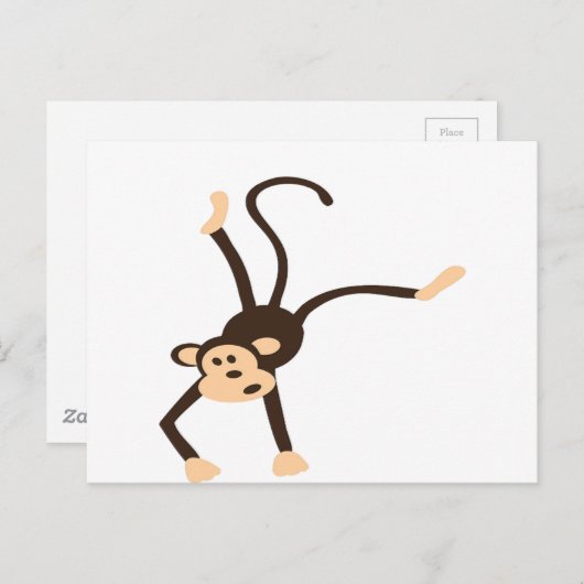 Fliegender Affe Postkarte (Vorne/Hinten)