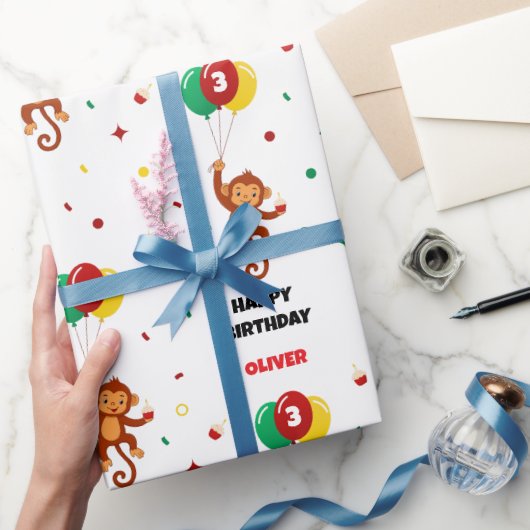 Fliegender Affenballon Geschenkpapier (Schenken)