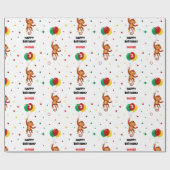 Fliegender Affenballon Geschenkpapier (Flach)
