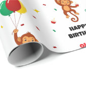 Fliegender Affenballon Geschenkpapier (Rolleneckpunkt)
