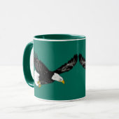 Fliegender Amerikanischer Adler Kaffeetasse (Vorderseite Links)