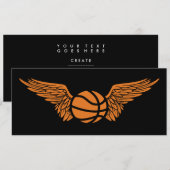 fliegender Basketball Einladung (Vorne/Hinten)