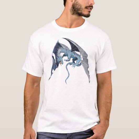 Fliegender blauer Drache T-Shirt (Vorderseite)