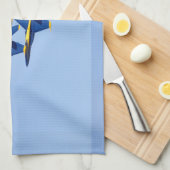 Fliegender blauer Engel Geschirrtuch (Viertel Falte)