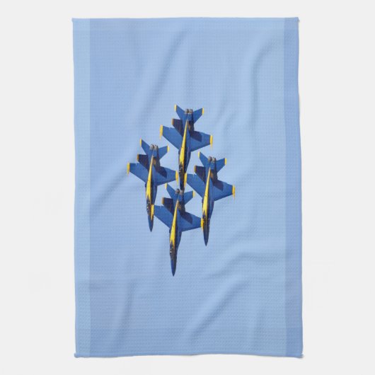 Fliegender blauer Engel Geschirrtuch (Vertikal)