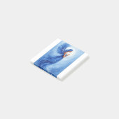 Fliegender blauer Engel Post-it Klebezettel (angewinkelt)