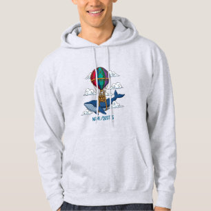 Fliegender Blauwal mit Heißluftballon Hoodie