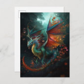 Fliegender Drache Fantastische Fantasy Postkarte (Vorne/Hinten)
