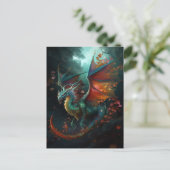Fliegender Drache Fantastische Fantasy Postkarte (Stehend Vorderseite)