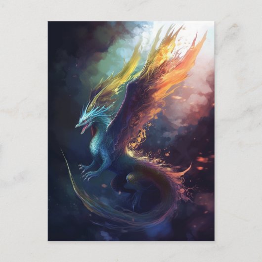 Fliegender Drache Fantastische Fantasy Postkarte (Vorderseite)