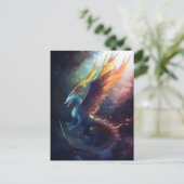 Fliegender Drache Fantastische Fantasy Postkarte (Stehend Vorderseite)