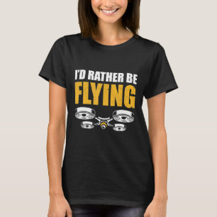 Fliegender Drohnen-Quadrocopter-Pilot Videograf-Id T-Shirt