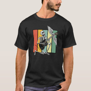 Fliegender E-Gitarre-Musiker Bass-Akustikgitarre T-Shirt