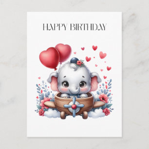 Fliegender Elefant Geburtstag Feiertagspostkarte