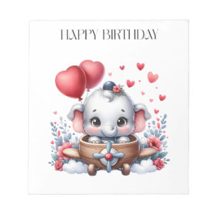Fliegender Elefant Geburtstag Notizblock