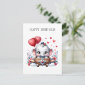 Fliegender Elefant Geburtstag Postkarte (Stehend Vorderseite)
