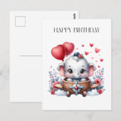Fliegender Elefant Geburtstag Postkarte (Vorne/Hinten)