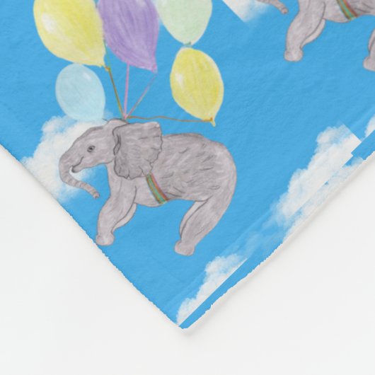 Fliegender Elefant Süß Fleecedecke (Ecke)