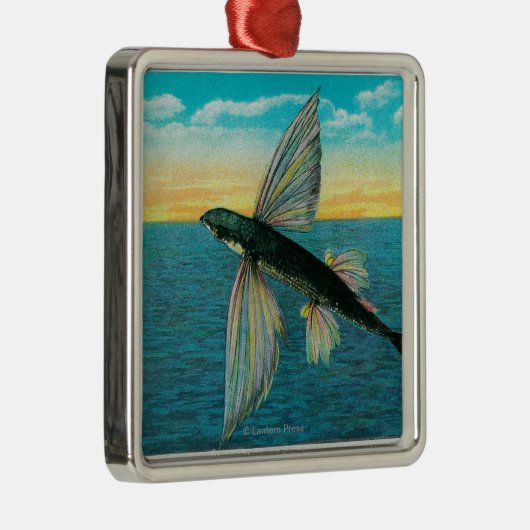 Fliegender Fisch in Catalina-Insel Silbernes Ornament (Rechts)
