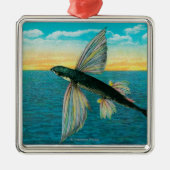 Fliegender Fisch in Catalina-Insel Silbernes Ornament (Vorne)