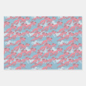 Fliegender Fisch, korallenfarbene Beta-Fische Blau Geschenkpapier Set (Vorderseite)