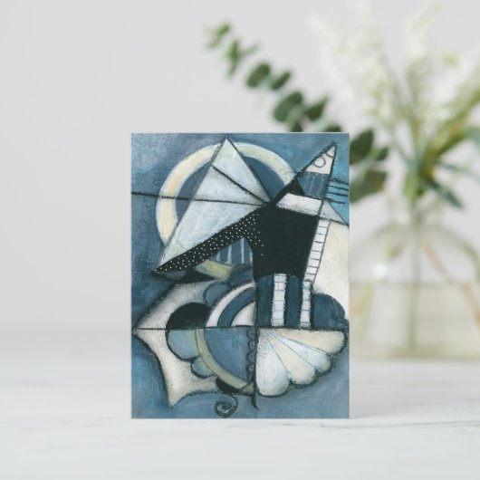 Fliegender Fisch Postkarte (Stehend Vorderseite)