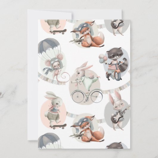 Fliegender Fox Geburtstagsparty Einladung (Rückseite)