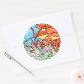 Fliegender Frosch Runder Aufkleber (Umschlag)