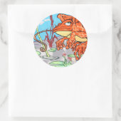 Fliegender Frosch Runder Aufkleber (Tasche)